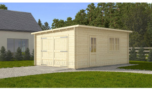 Garage mit Pultdach 4x6m, 44mm