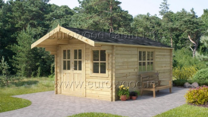 Holz-Gartenhaus SAVONA plus 3x3m , 44mm Bitumendachschindel keine  Dacheindeckung
