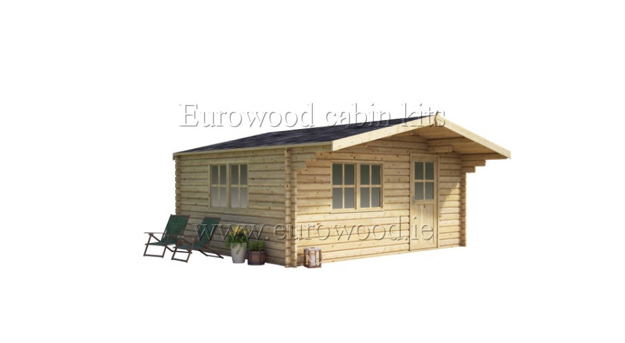 HolzGartenhaus FARO 4x5m (20m²), 44mm Bitumendachschindel keine