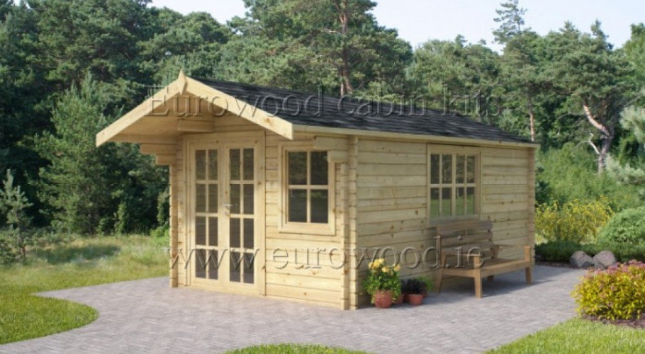 HolzGartenhaus MONACO 3x4m (12m²), 44mm Bitumendachschindel keine