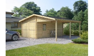 Holz-Garage 6x6m, 44mm +...